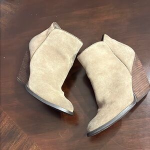 Very Volatile Tan Ankle Booties with Suede Finish